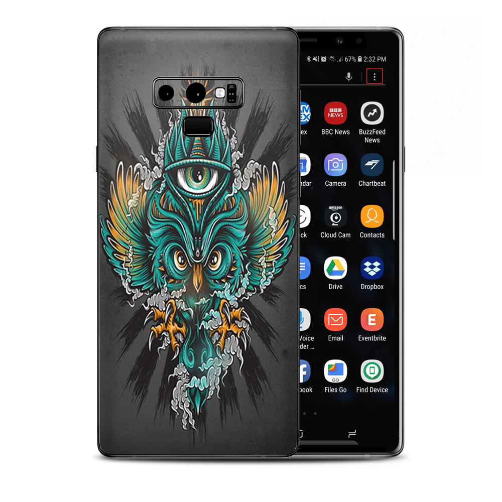 Owl Eye Tattoo Art Samsung Galaxy Note 9 Skin