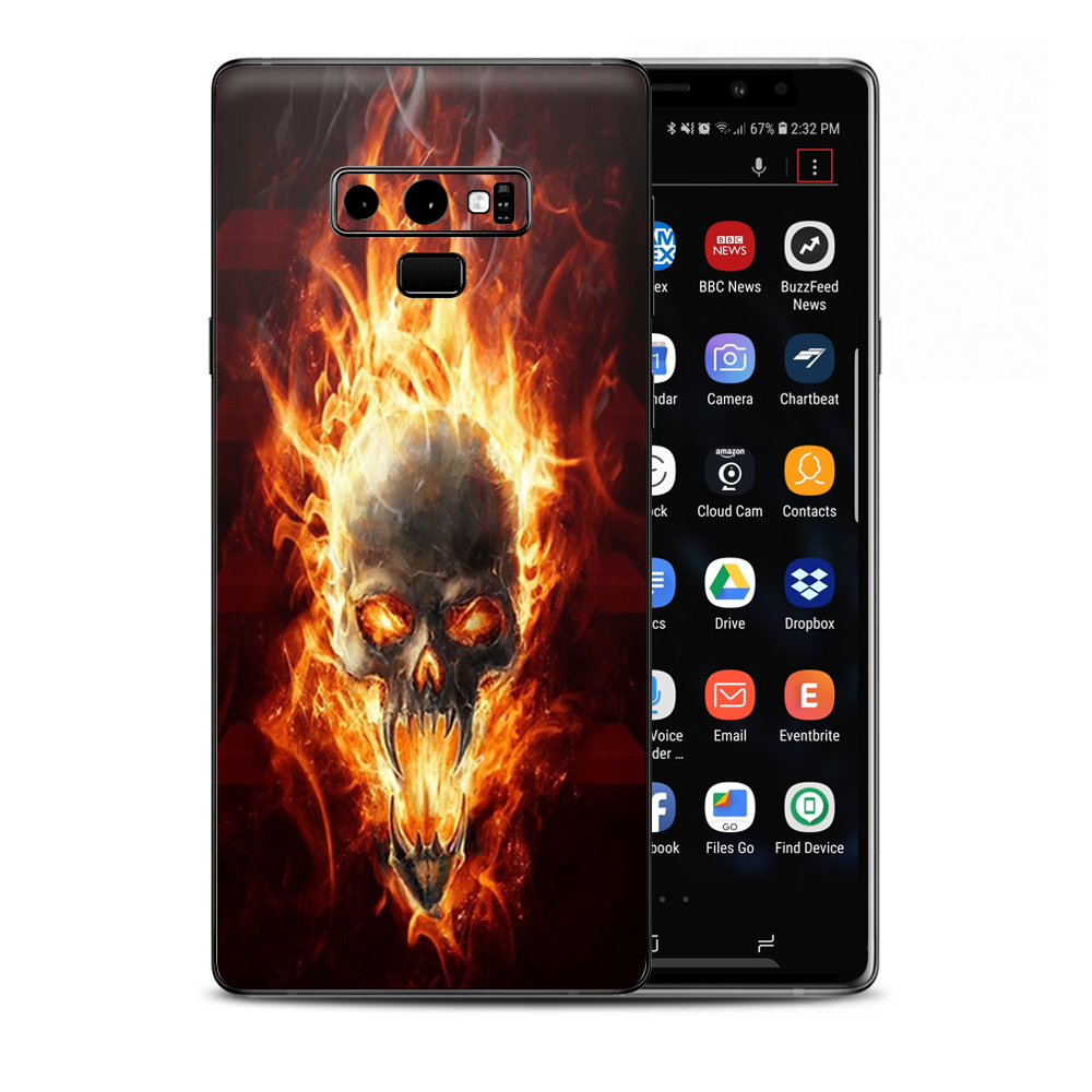 Fire Skull In Flames Samsung Galaxy Note 9 Skin