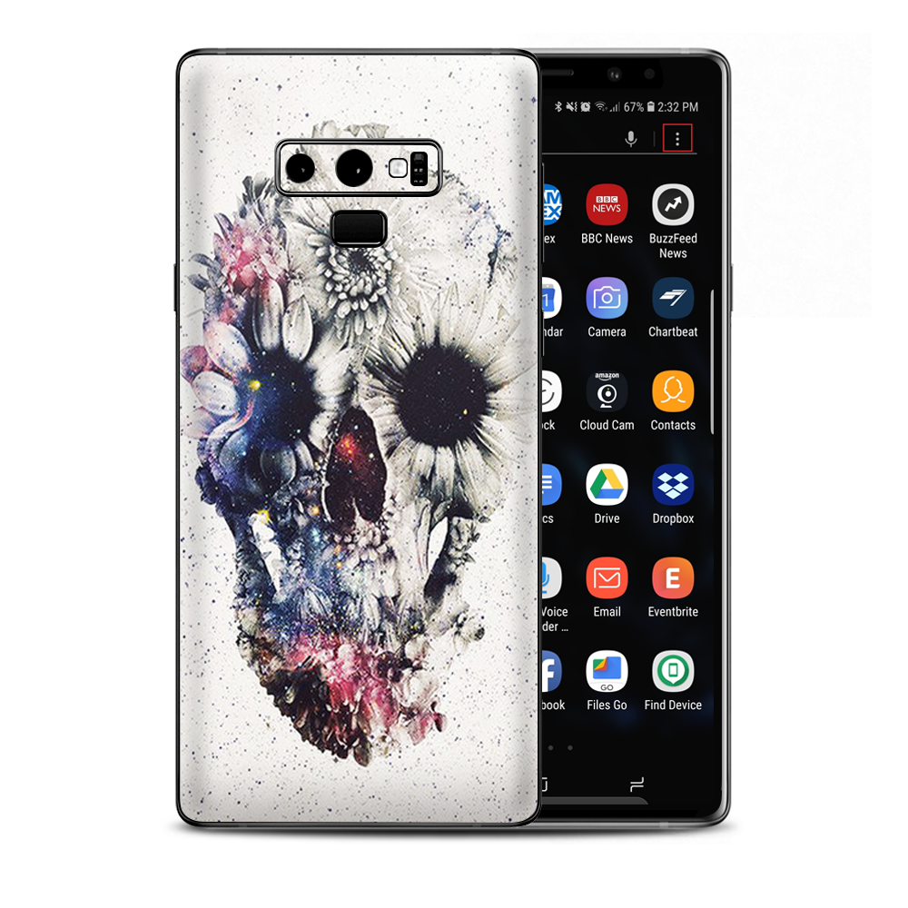 Flower Skull Samsung Galaxy Note 9 Skin