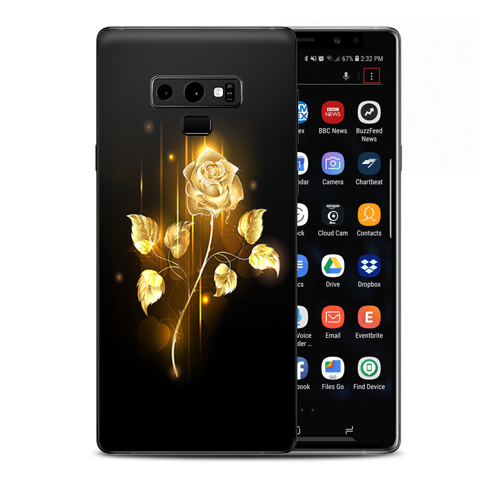 Gold Rose Glowing Samsung Galaxy Note 9 Skin
