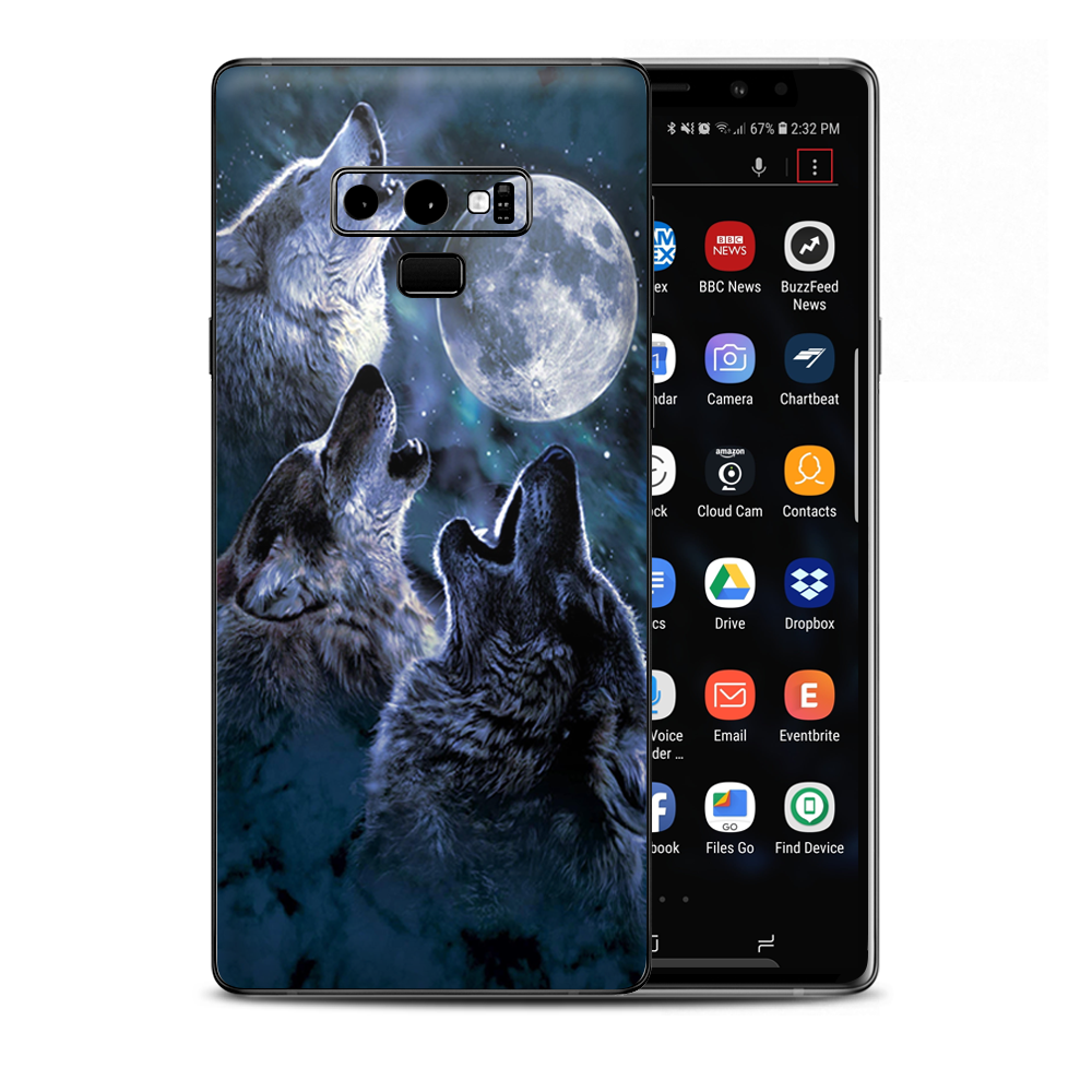 Howling Wolves At Moon Samsung Galaxy Note 9 Skin