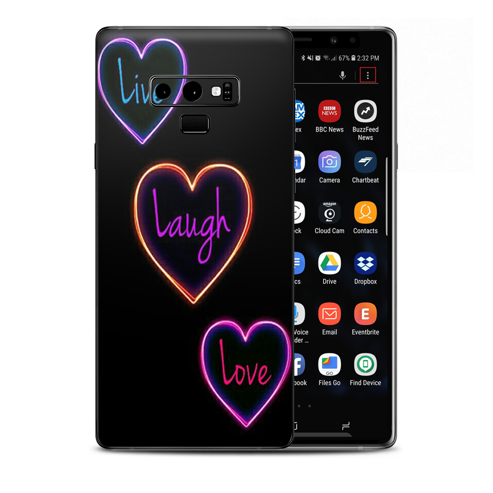 Neon Hearts Samsung Galaxy Note 9 Skin