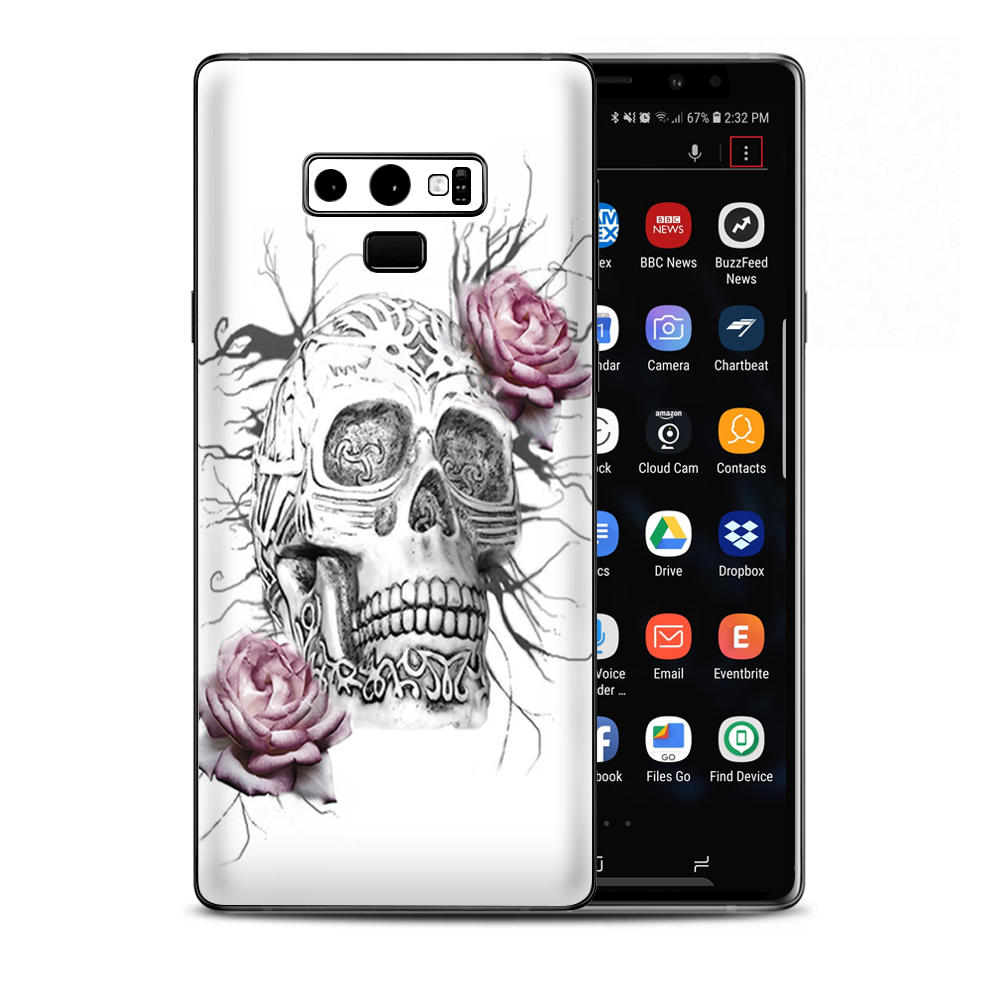 Roses In Skull Samsung Galaxy Note 9 Skin