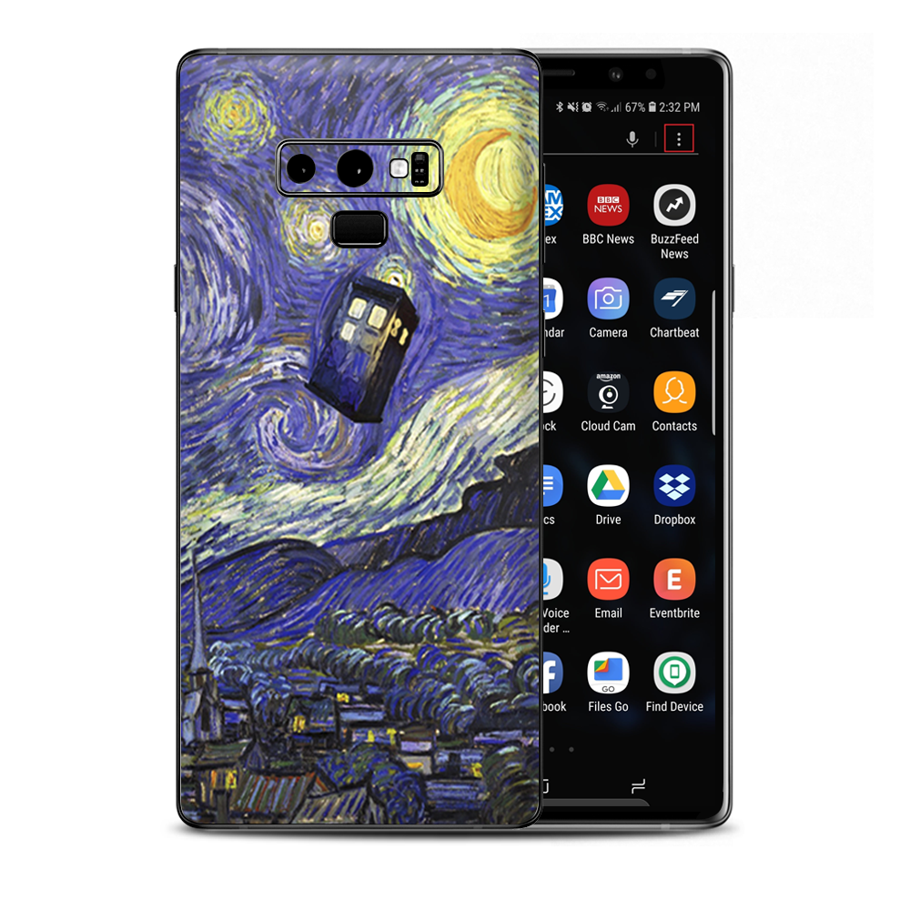 Tardis Starry Night Samsung Galaxy Note 9 Skin