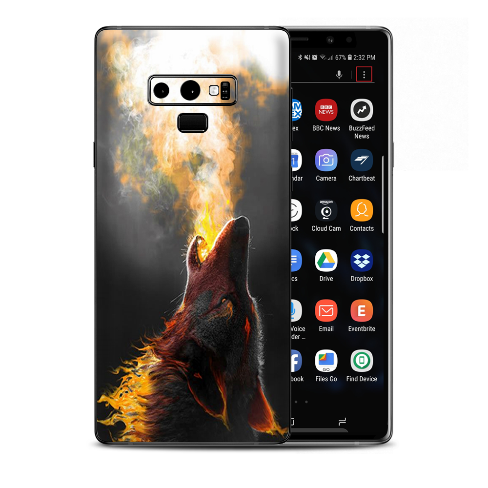 Wolf Howling At Moon Samsung Galaxy Note 9 Skin