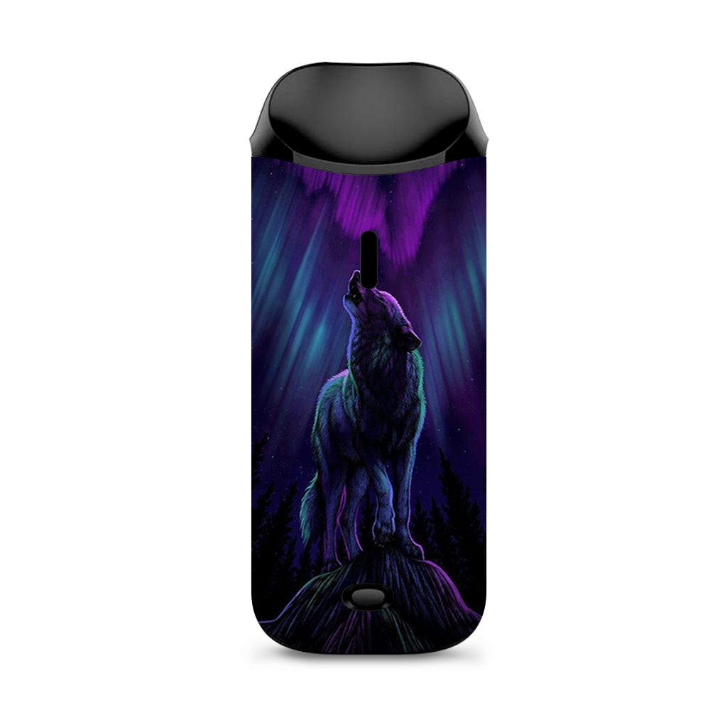  Wolf In Glowing Purple Background Vaporesso Nexus AIO Kit Skin