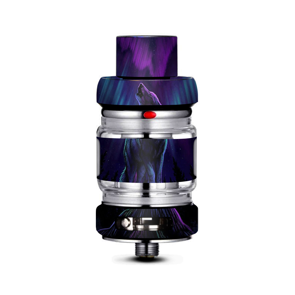  Wolf In Glowing Purple Background Freemax Mesh Pro Tank Skin