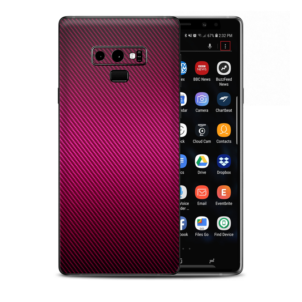 Pink,Black Carbon Fiber Look Samsung Galaxy Note 9 Skin