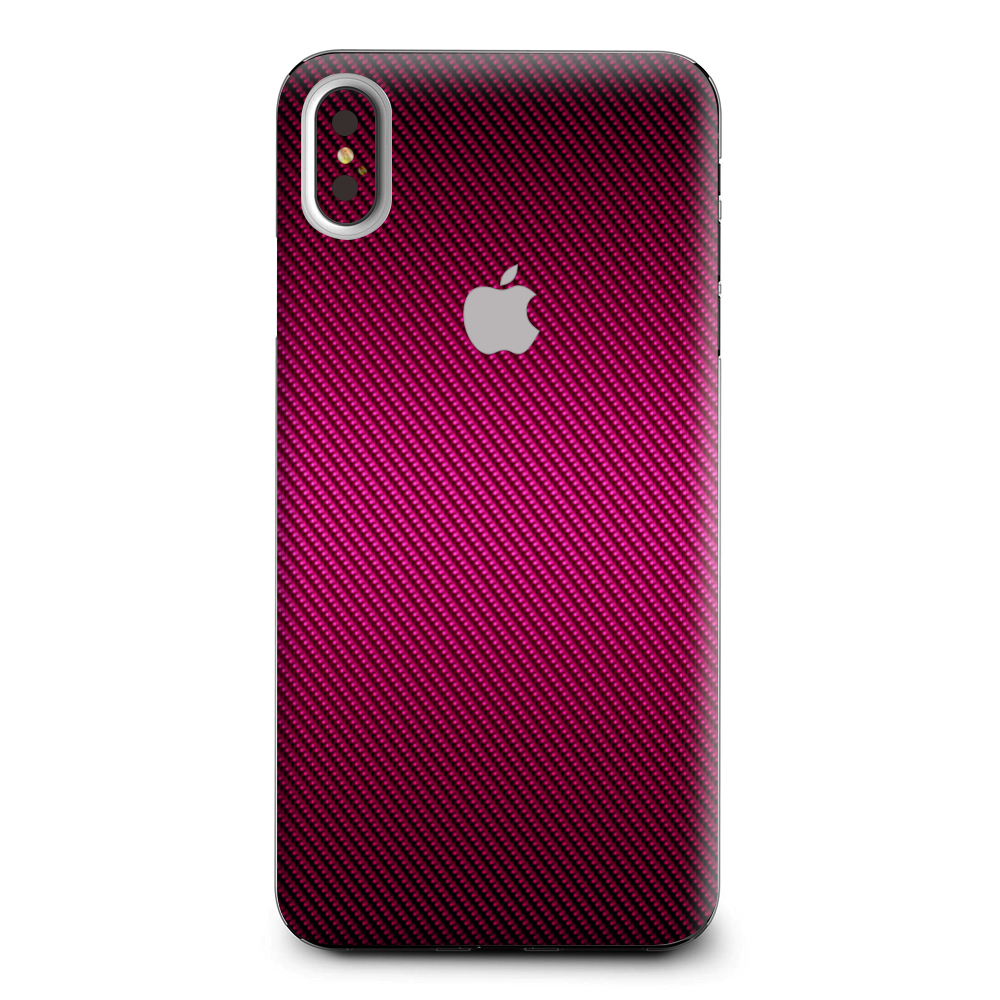 Pink,Black Carbon Fiber Look Apple iPhone XS Max Skin