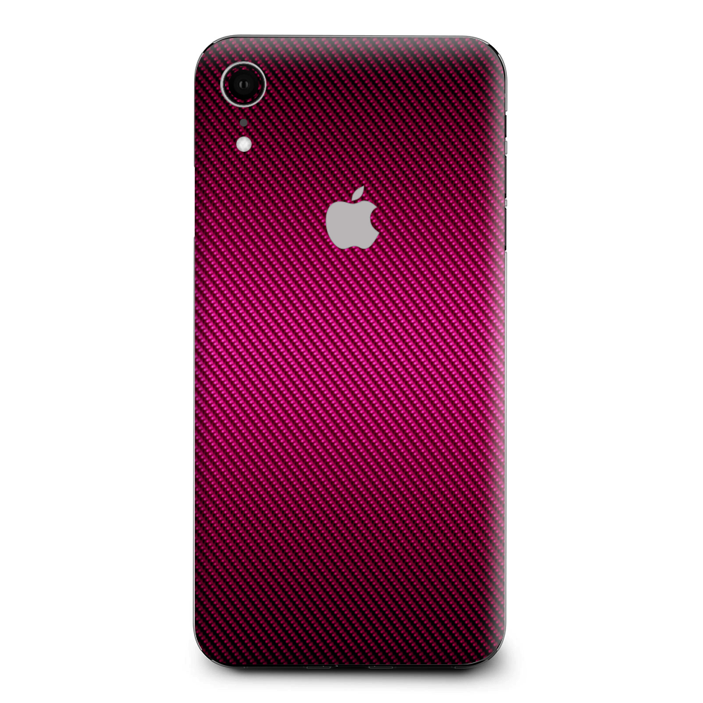 Pink,Black Carbon Fiber Look Apple iPhone XR Skin