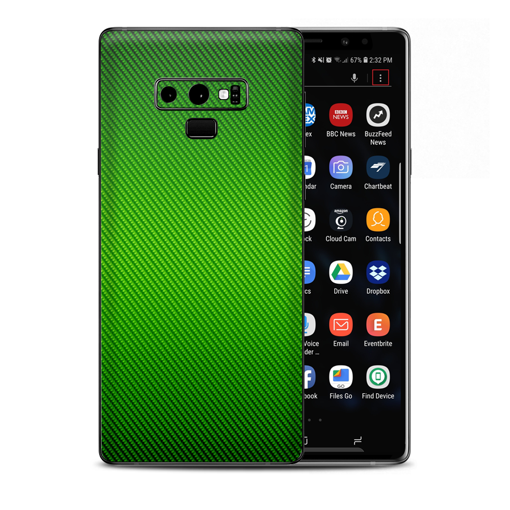 Lime Green Carbon Fiber Look Samsung Galaxy Note 9 Skin
