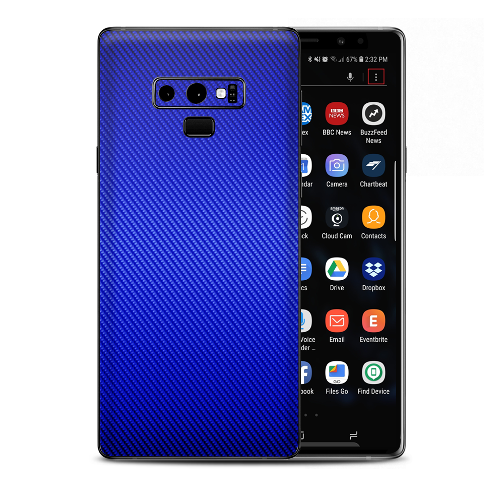 Blue Carbon Fiber Look Samsung Galaxy Note 9 Skin