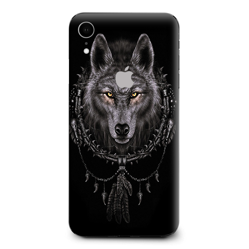 Wolf Dreamcatcher Back White Apple iPhone XR Skin