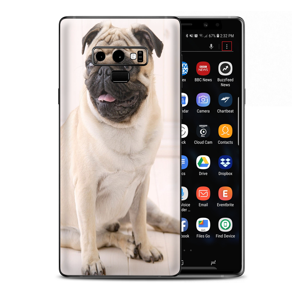 Skin Decal Vinyl Wrap For Samsung Galaxy Note 9 | Decal Stickers Skins Cover Pug Mug, Cute Pug Samsung Galaxy Note 9 Skin