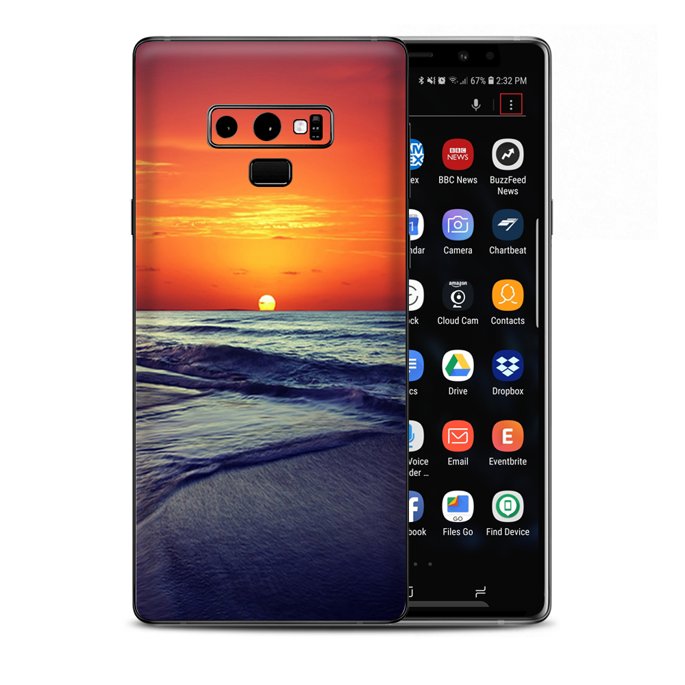 October Sunset On Beach Samsung Galaxy Note 9 Skin