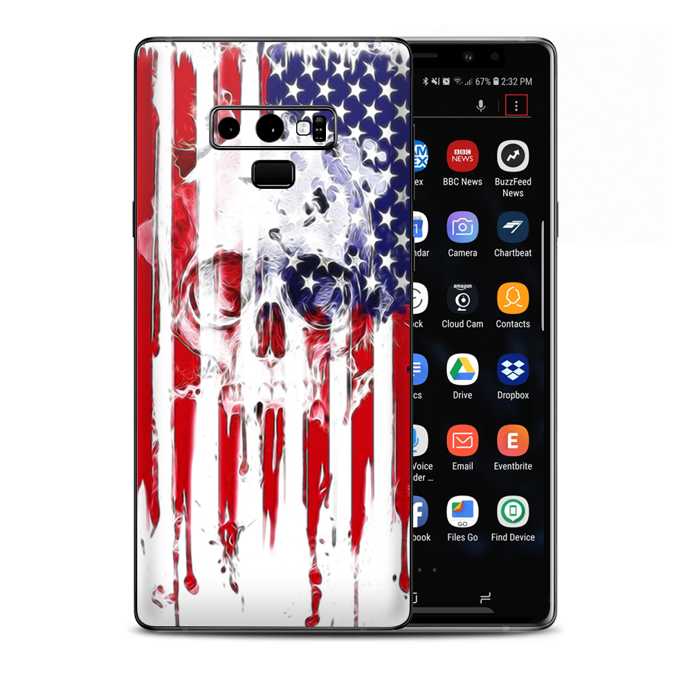 U.S.A. Flag Skull Drip Samsung Galaxy Note 9 Skin