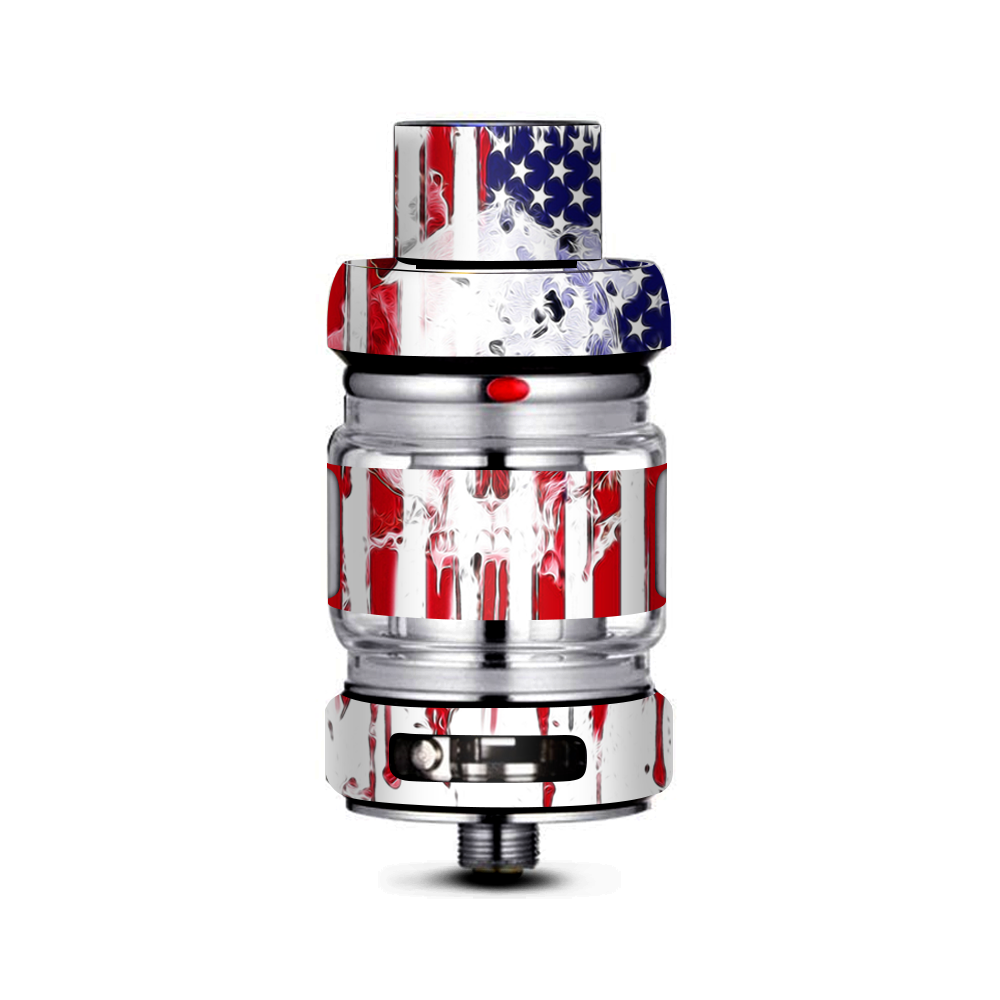  U.S.A. Flag Skull Drip Freemax Mesh Pro Tank Skin