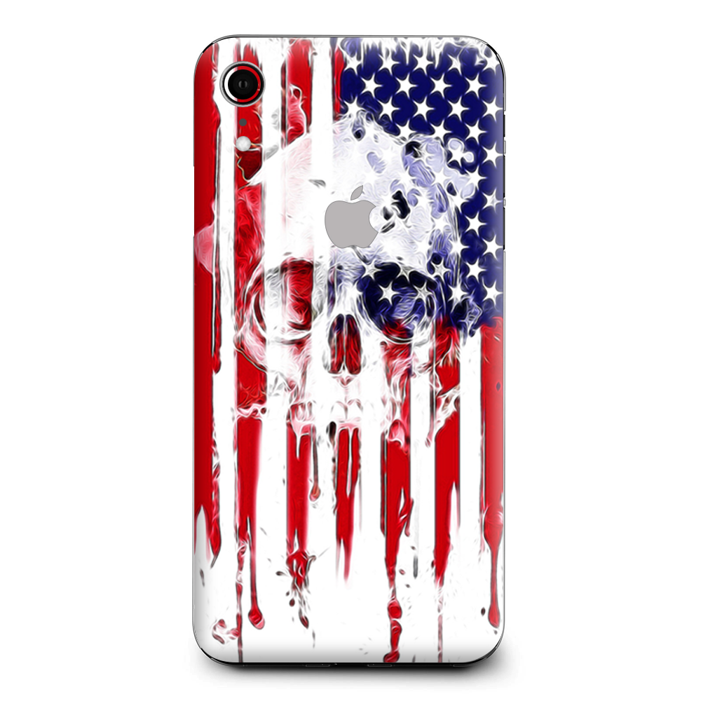 U.S.A. Flag Skull Drip Apple iPhone XR Skin