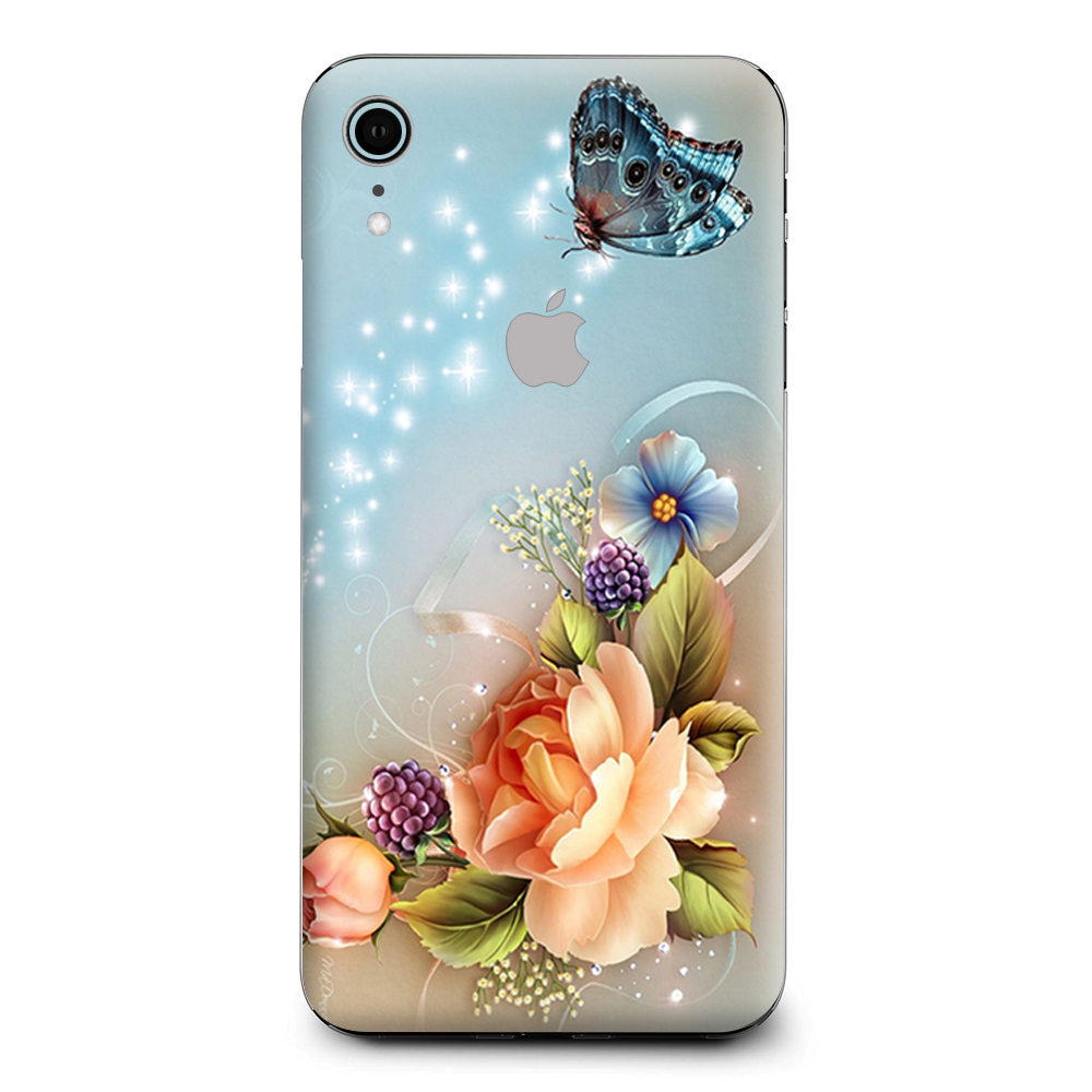 Sparkle Butterfly Flowers Apple iPhone XR Skin