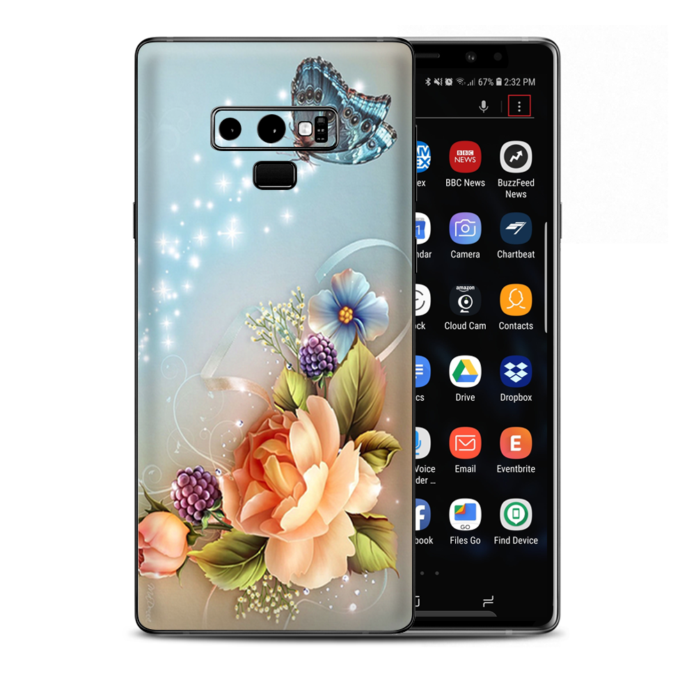 Sparkle Butterfly Flowers Samsung Galaxy Note 9 Skin