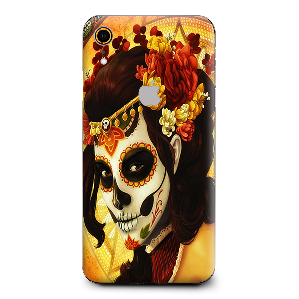 Skull Girl Dia De Los Muertos Paint Apple iPhone XR Skin