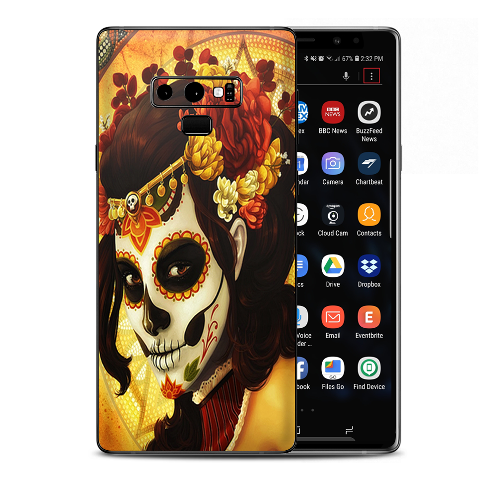 Skull Girl Dia De Los Muertos Paint Samsung Galaxy Note 9 Skin