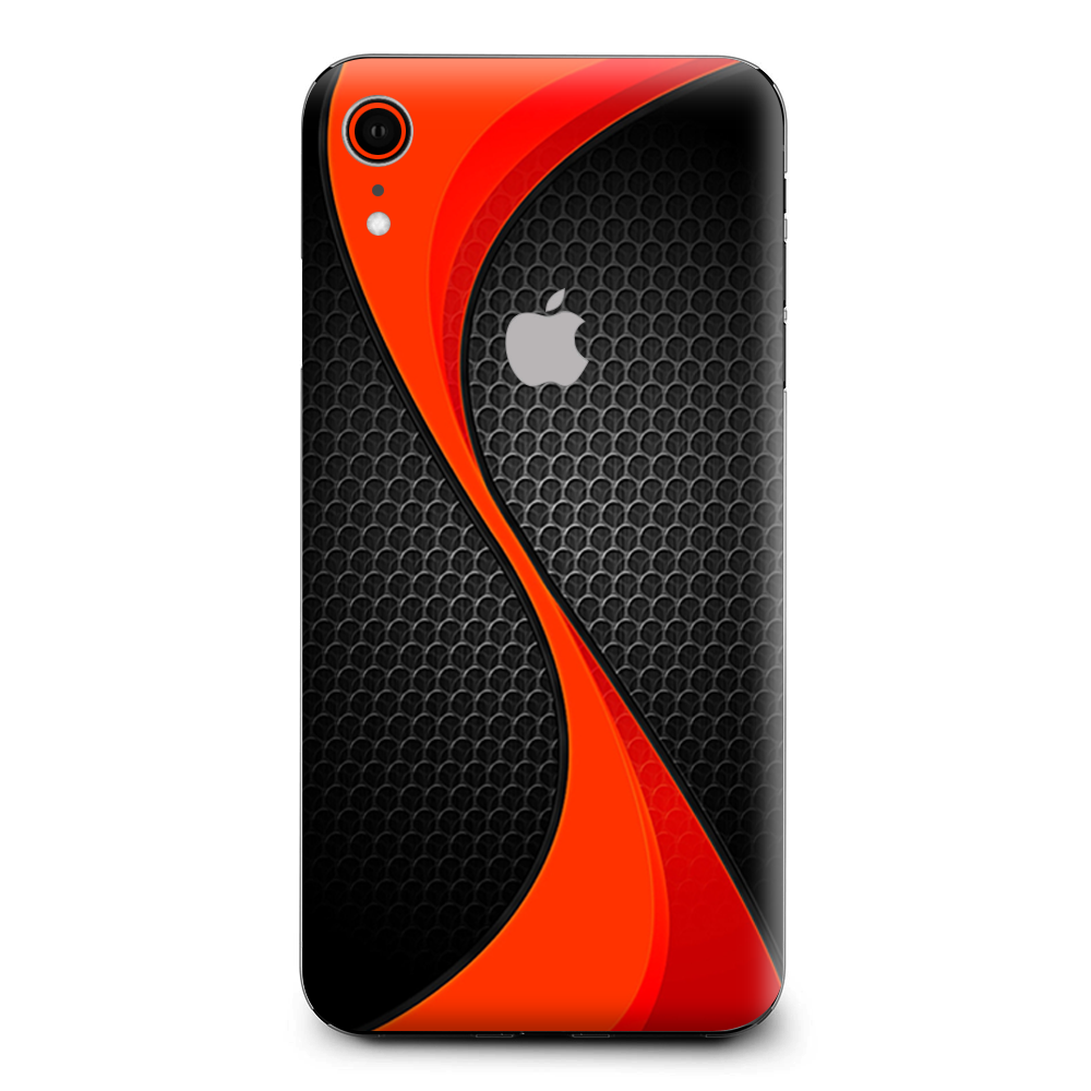 Red Twist Black Metallic Apple iPhone XR Skin