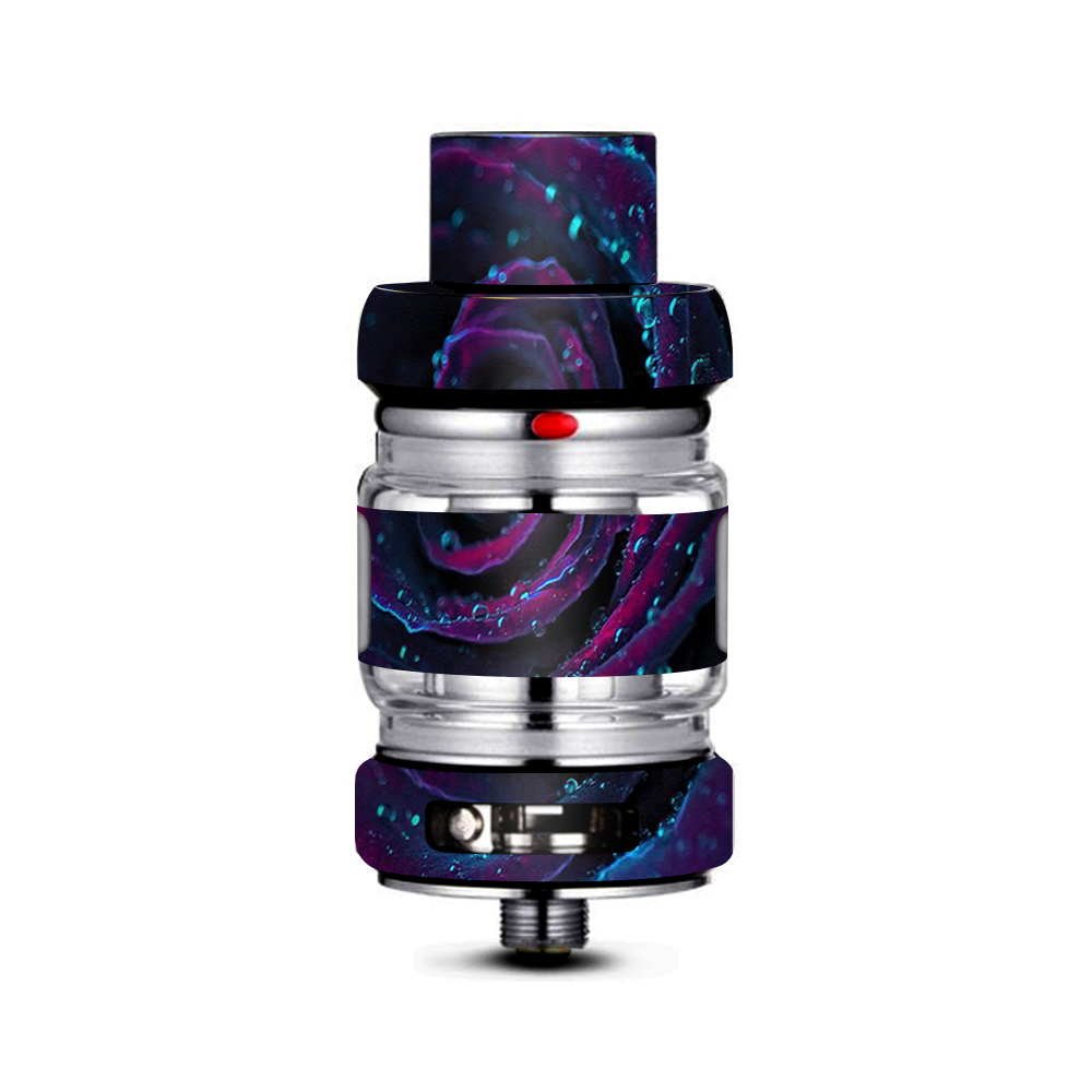  Purple Rose Pedals Water Drops Freemax Mesh Pro Tank Skin