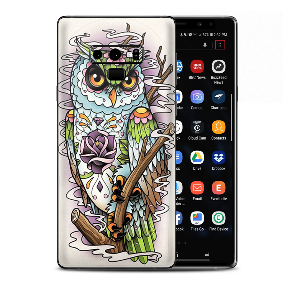 Owl Painting Aztec Style Samsung Galaxy Note 9 Skin