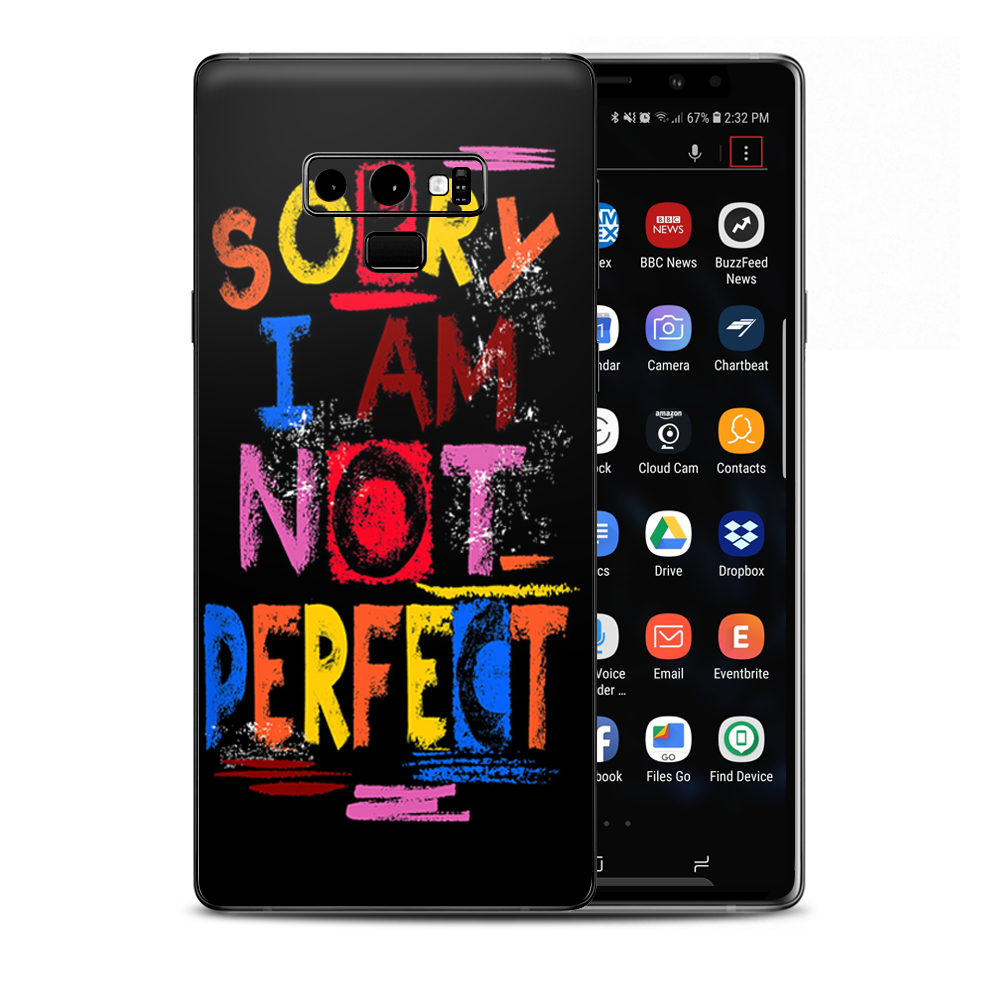 Sorry I Am Not Perfect Samsung Galaxy Note 9 Skin