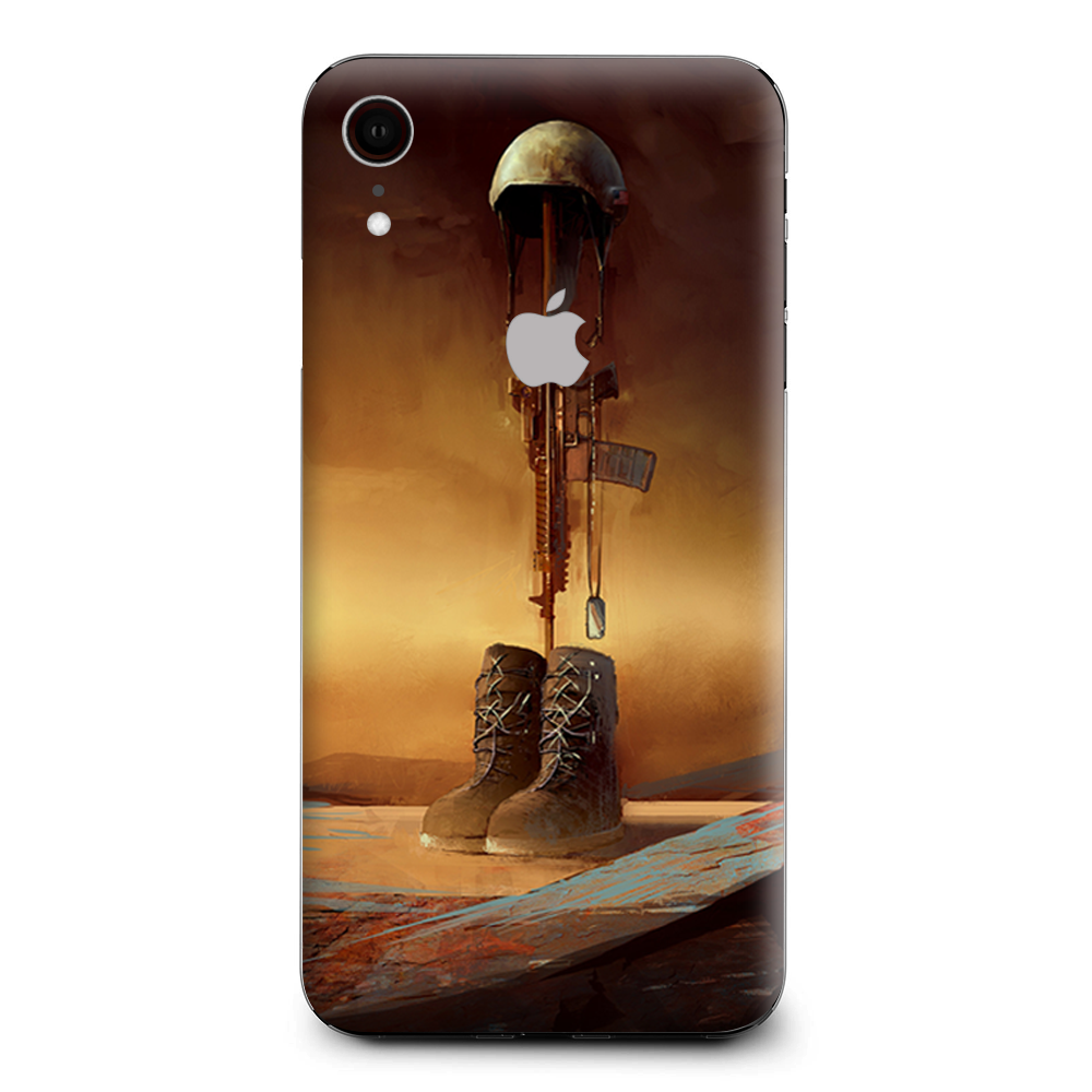 Never Forgotten Military Boots Rifle Apple iPhone XR Skin