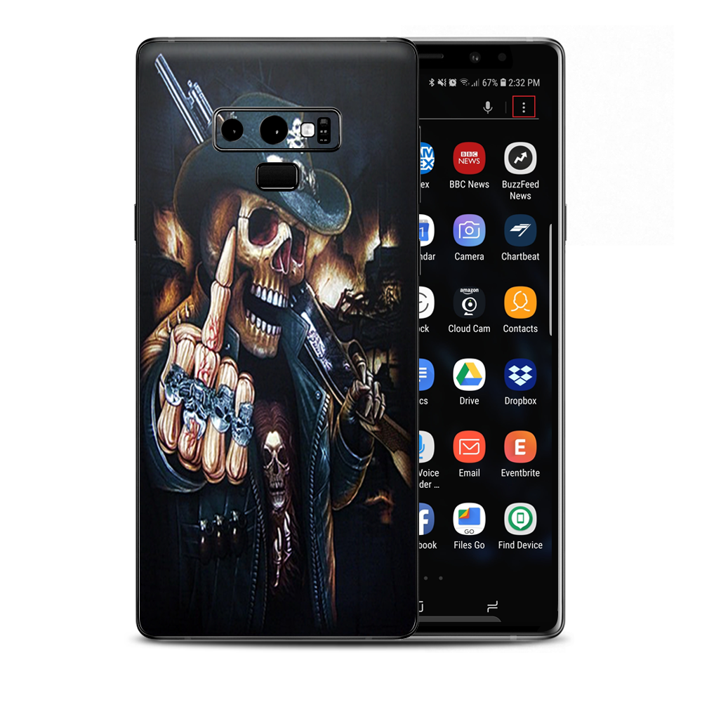 Middle Finger Skeleton Samsung Galaxy Note 9 Skin