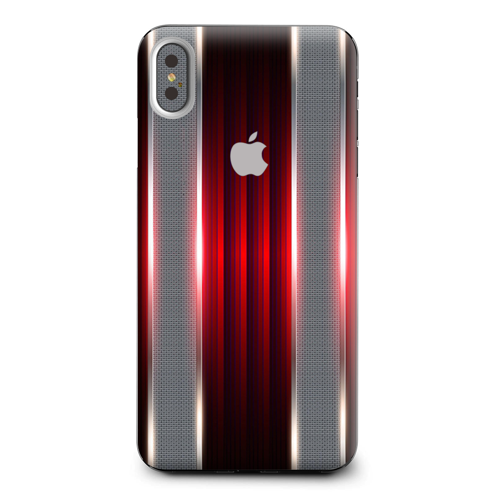 Red Metal Pattern Screen Apple iPhone XS Max Skin