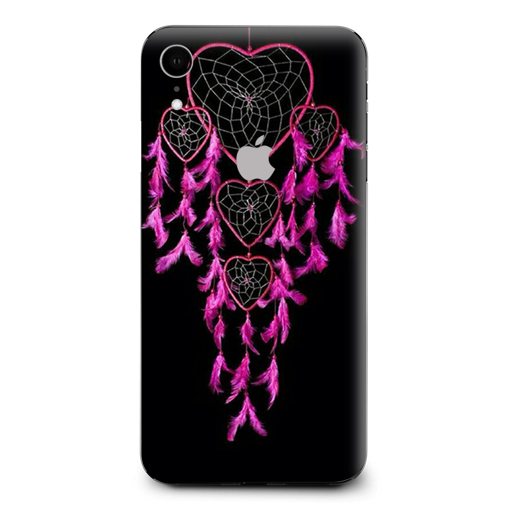 Heart Pink Feather Dream Catcher Apple iPhone XR Skin