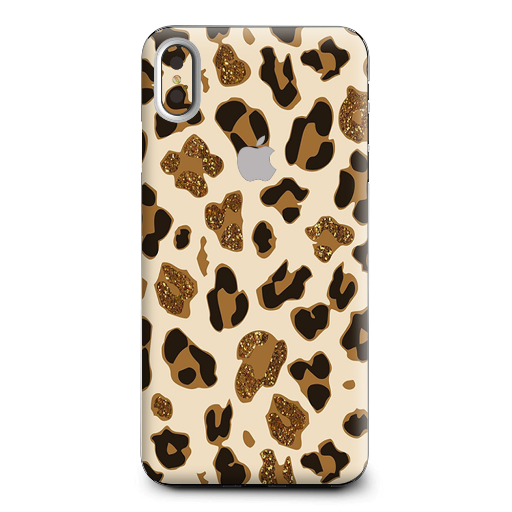 Leopard Print Glitter Print (Not Real Glitter) Apple iPhone XS Max Skin