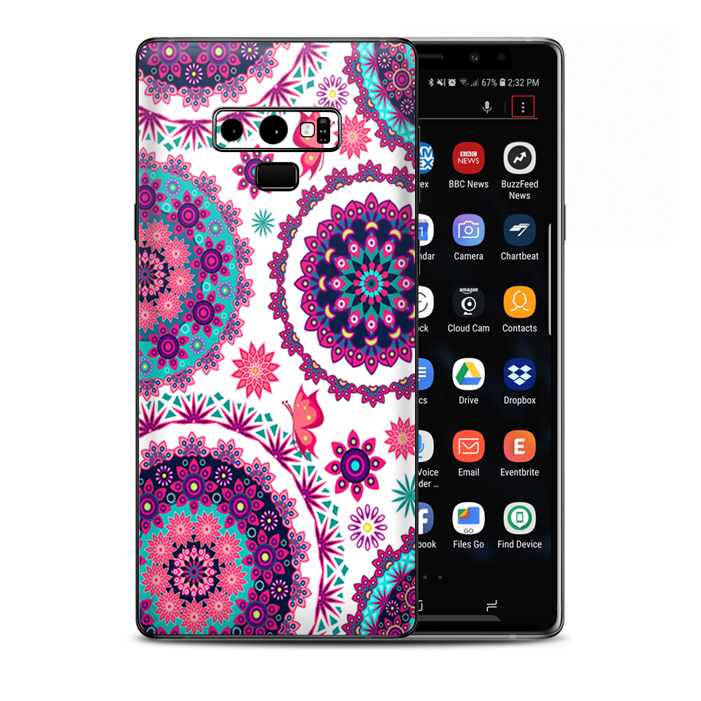 Flowers Paisley Butterfly Mandala Samsung Galaxy Note 9 Skin