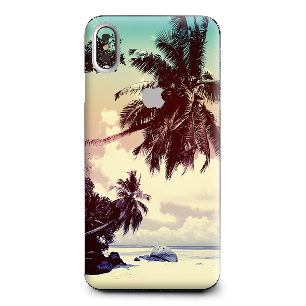 Faded Beach Palm Tree Tropical Apple iPhone XS Max Skin