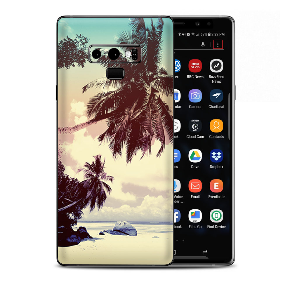 Faded Beach Palm Tree Tropical Samsung Galaxy Note 9 Skin