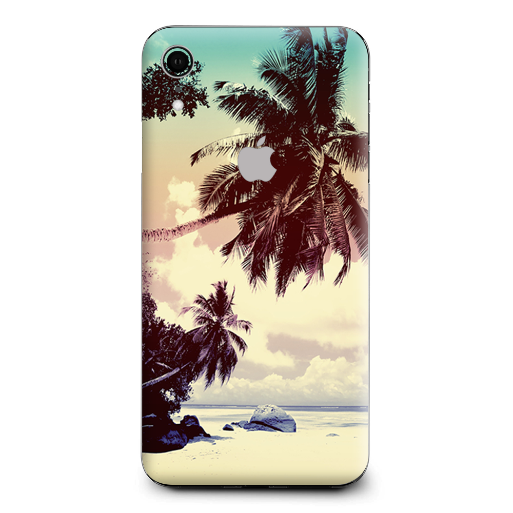 Faded Beach Palm Tree Tropical Apple iPhone XR Skin