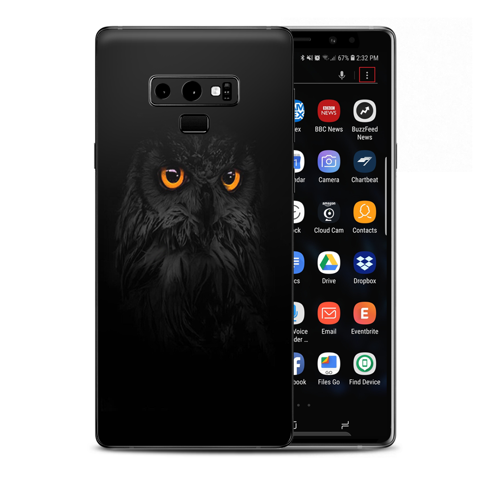 Owl Eyes In The Dark Samsung Galaxy Note 9 Skin