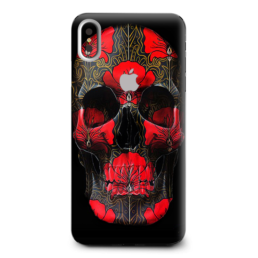 Dark Flowers Skull Art Apple iPhone XS Max Skin