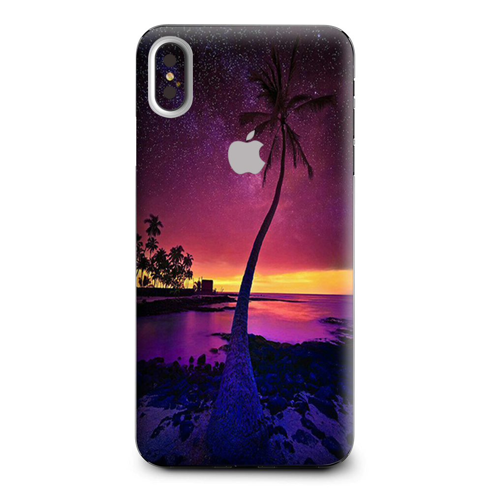 Palm Tree Stars And Sunset Purple Apple iPhone XS Max Skin