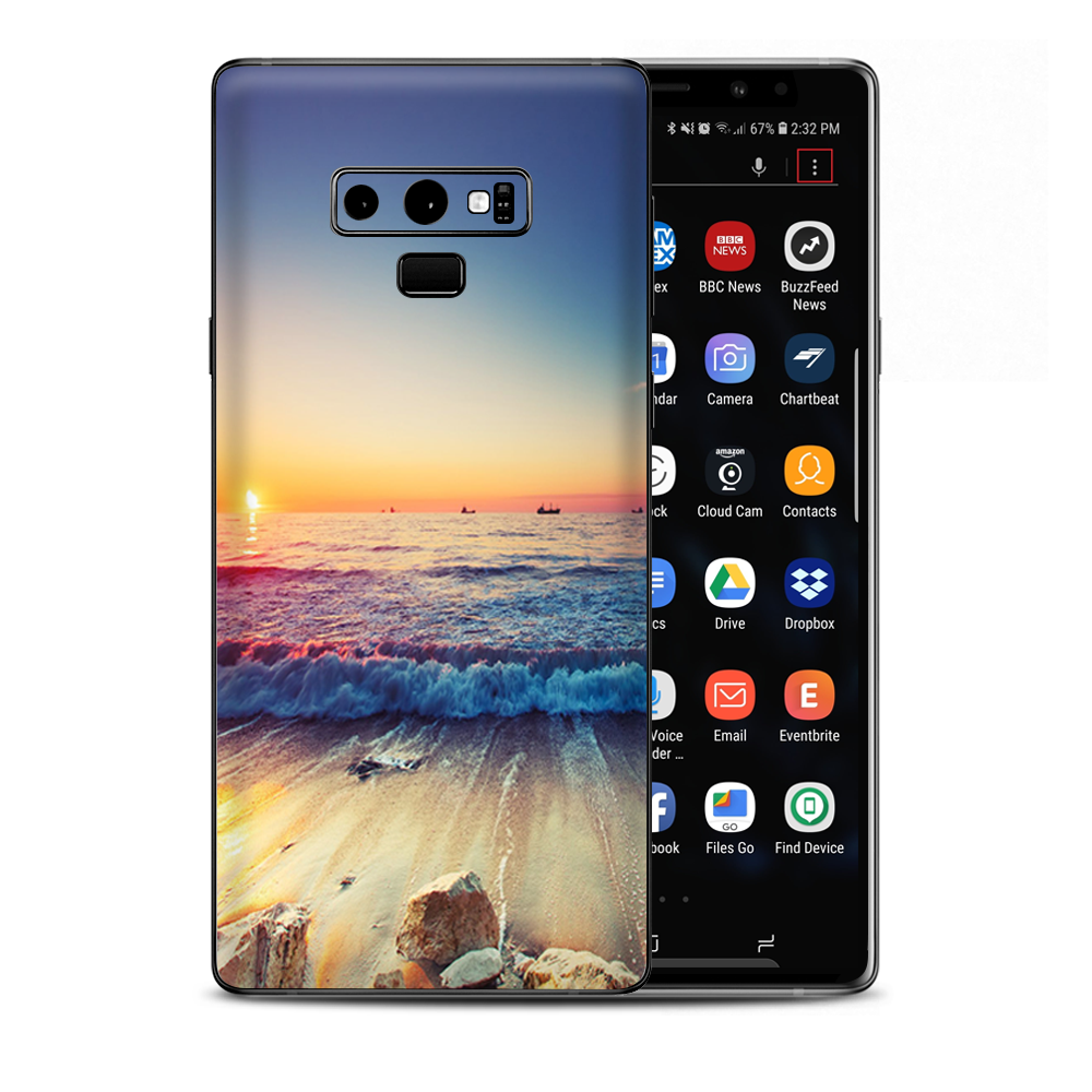 Beach Tide Water Rocks Sunset Samsung Galaxy Note 9 Skin