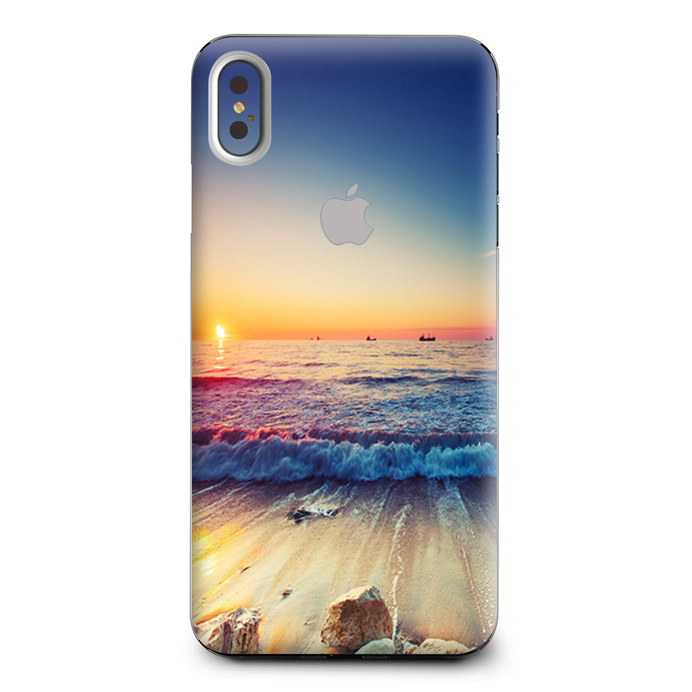 Beach Tide Water Rocks Sunset Apple iPhone XS Max Skin