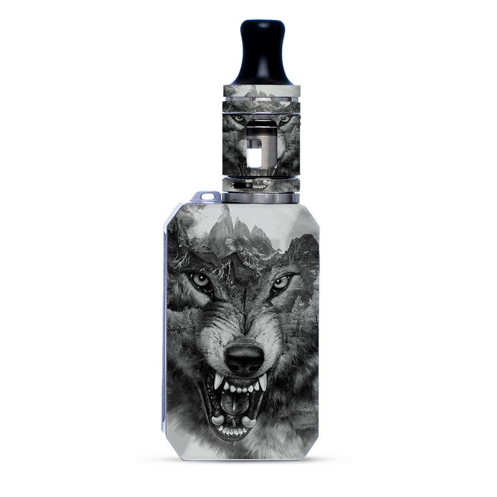 Angry Wolf Growling Mountains