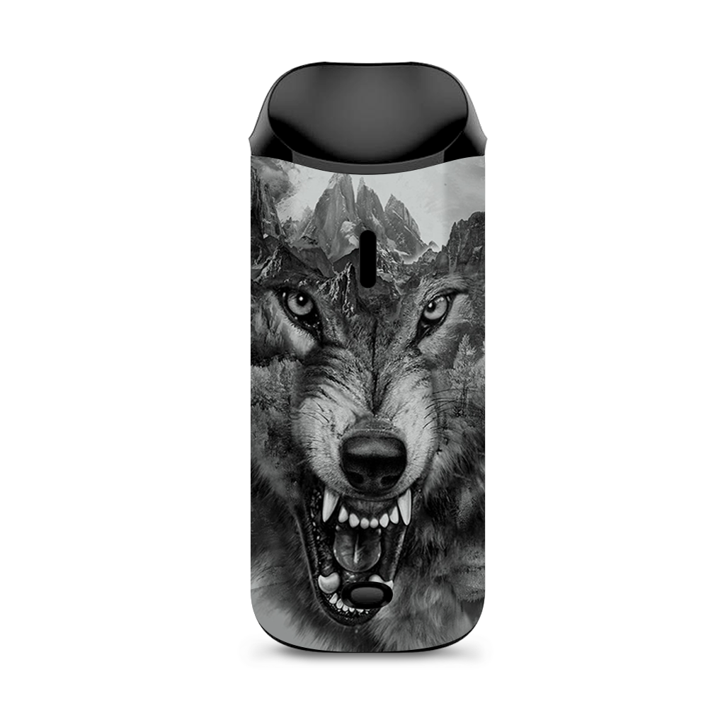  Angry Wolf Growling Mountains Vaporesso Nexus AIO Kit Skin