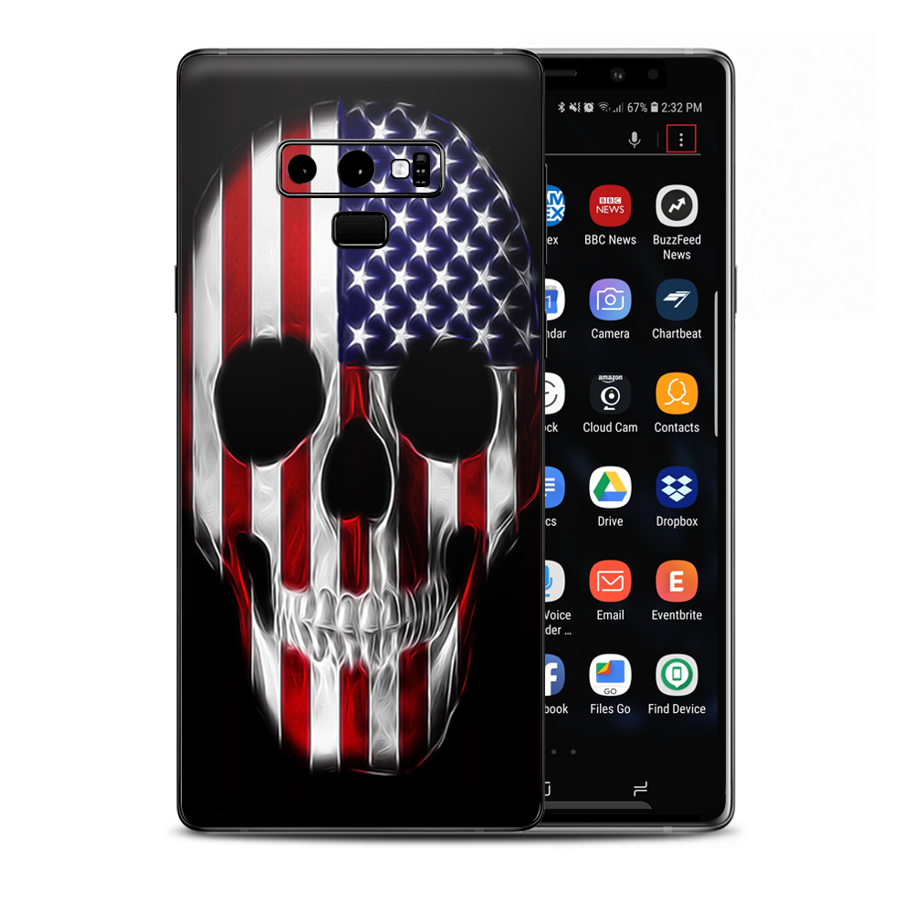 American Skull Flag In Skull Samsung Galaxy Note 9 Skin