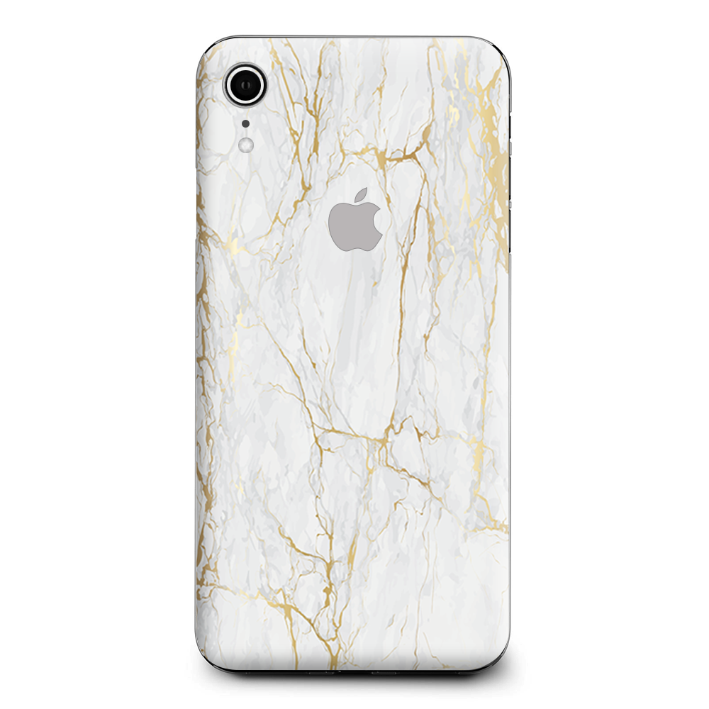 Marble White Gold Flake Granite Apple iPhone XR Skin