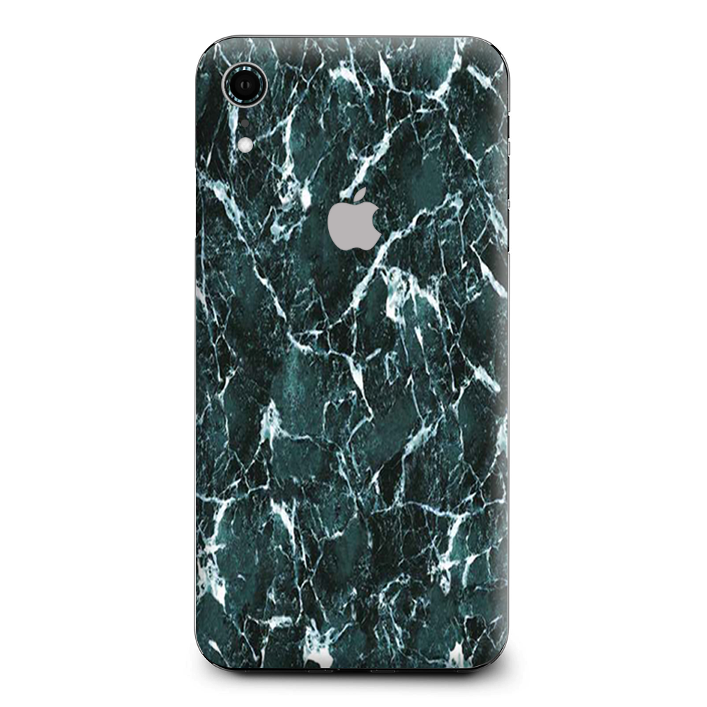 Green Dark Marble Granite Apple iPhone XR Skin