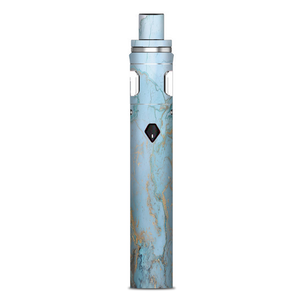  Teal Blue Gold White Marble Granite Smok Nord AIO 19 Skin